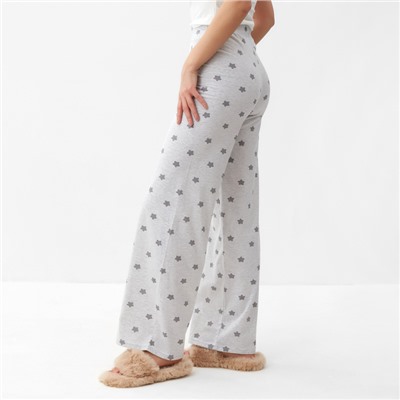 Брюки прямые домашние женские KAFTAN «Звезды», размер 52-54, серые