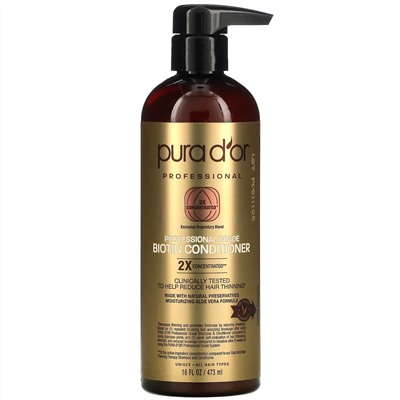 Pura D'or, Professional Grade Biotin Conditioner, 16 fl oz (473 ml)
