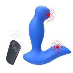 Синий вибромассажер простаты 3,5’’ Remote Control P-spot Massager - 12,5 см.