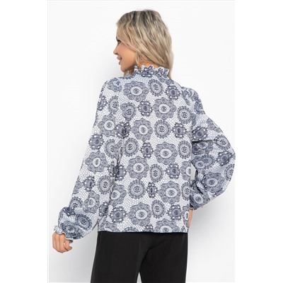 Блуза Доменика (серо-синяя) Б15016-18М