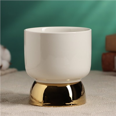 Декоративное кашпо для цветов «Кубок», 9×9×10 см, керамическое