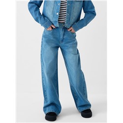 Брюки текстильные джинсовые для девочек