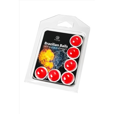 Набор из 6 шариков с массажным маслом Brazilian Balls с охлаждающим и разогревающим эффектом