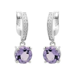 Серьги из серебра аметист, Хоста