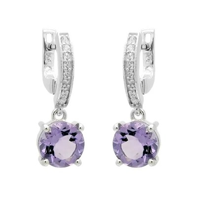 Серьги из серебра аметист, Хоста