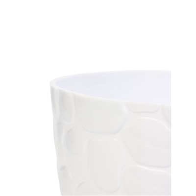 Горшок для цветов с поддоном «Камешки», 5 л, пластиковый, белый