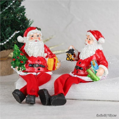 Фигурка Дед мороз висячие ножки 6x8x8(18) см / CHR217-AB /уп 2/192/Новый год