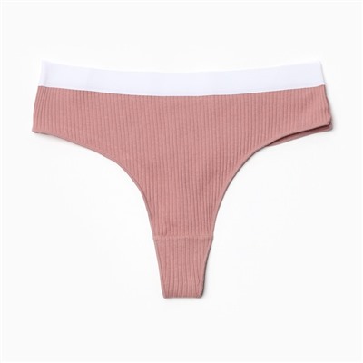 Трусы женские бразилиана MINAKU в рубчик, размер 40-42, цвет кофейный