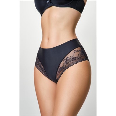 Трусы OIRO 910 слипы бесшовные c цветочным узором 1 шт (Черный)