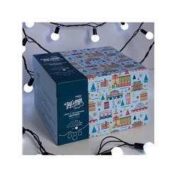 Гирлянда «Нить» 10 м с насадками «Шарики 2.5 см», IP44, тёмная нить, 100 LED, свечение белое, 8 режимов, 220 В