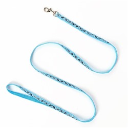 Комплект «Собачки», ширина 1 см, поводок 1.2 м, шлейка 23-35 см, голубой