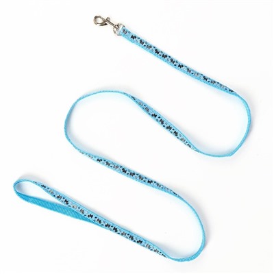 Комплект «Собачки», ширина 1 см, поводок 1.2 м, шлейка 23-35 см, голубой