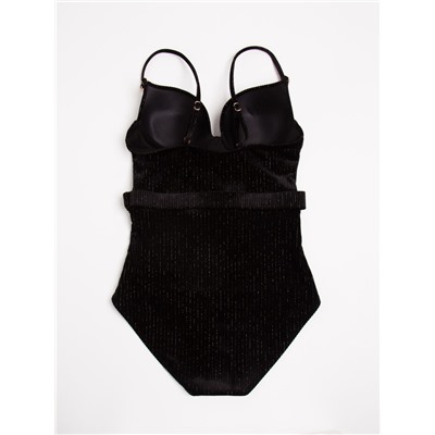 Купальник женский слитный бархатный MINAKU, размер 42, чёрный