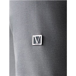 Лонгслив из фактурного трикотажа с плетеным воротником поло с застежкой на пуговицы