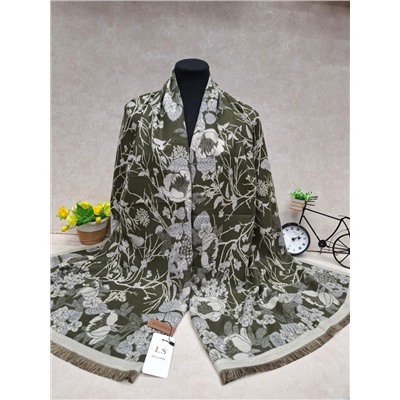 Мягкий двухсторонний палантин из кашемира мультицвет