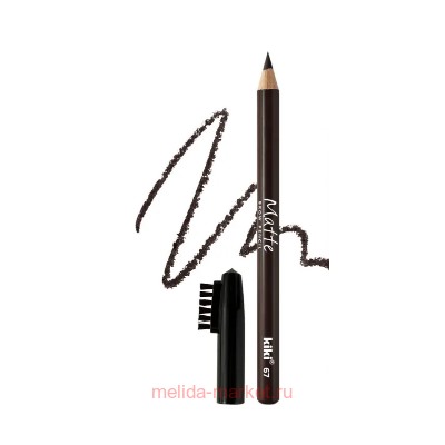 Kiki Карандаш для бровей eyebrow matte тон 67 серо-коричневый с щеточкой-расческой