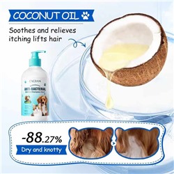 EXGYAN Антибактериальный шампунь с кокосовым маслом для собак и кошек , 500мл.