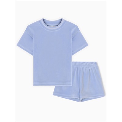 Костюм (шорты и футболка) Крошка Я Plushy, р. 74-80 см, голубой
