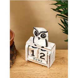 Календарь настольный «Совенок», 11×5×16 см, дерево, чёрно-белый