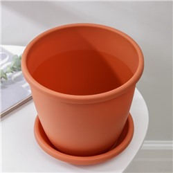 Горшок для цветов с поддоном «Альтернатива. Афина», 5.5 л, пластиковый, коричневый