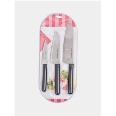 УЦЕНКА Набор Folk 3 ножа, чёрная