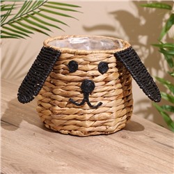 Корзина плетёная «Собачка», 22.5×22.5×19 см