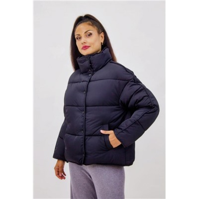 Стильная куртка Оверсайз арт.592 Евро-зима, демисезон (Черный)