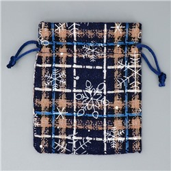 Мешочек подарочный новогодний холща «Снежный лес», снежинки, 10×12 см ± 1.5 см