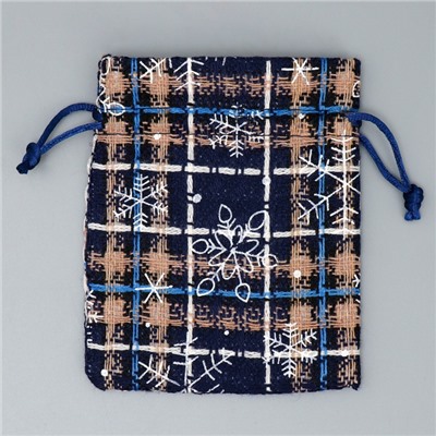 Мешочек подарочный новогодний холща «Снежный лес», снежинки, 10×12 см ± 1.5 см