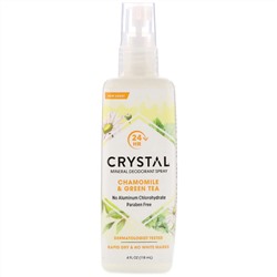 Crystal Body Deodorant, Минеральный дезодорант-спрей с ромашкой и зеленым чаем, 118 мл (4 жидких унции)