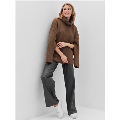 Джемпер женский MINAKU: Casual collection, коричневый, размер 42