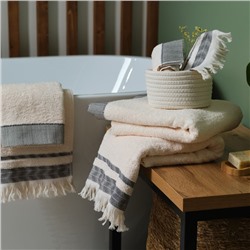 Полотенце махровое LoveLife «Бриз» 70×120 см, чёрный, 100% хлопок, 500 г/м²