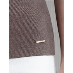 Джемпер с воротником-поло с коротким рукавом тонкой вязки из вискозы