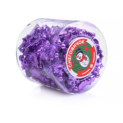 Новогоднее украшение "Бусы" 5м, сиреневые, в банке