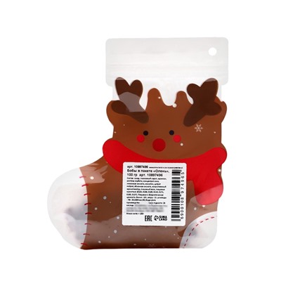 Драже бобы новогодние в пакете «Олень» 100 г