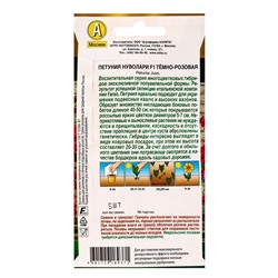 Семена цветов Петуния «Нуволари», F1, полуампельная, тёмно-розовая, драже, Farao, 5 шт., «Агрофирма АЭЛИТА»