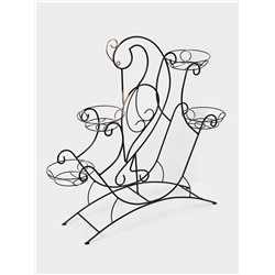 Подставка для цветов «Журавль», d=17 см, цвет чёрный