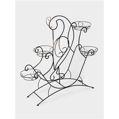 Подставка для цветов «Журавль», d=17 см, цвет чёрный