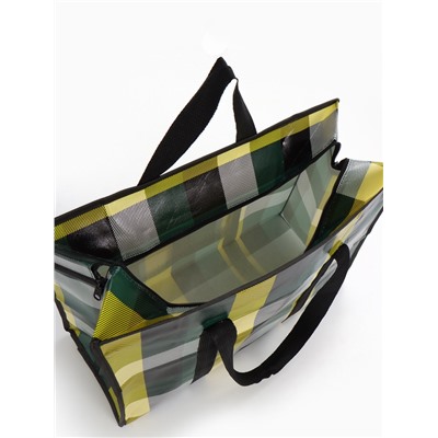 Сумка хозяйственная на молнии, 35 л, 50×20×35 см, чёрная/жёлтая