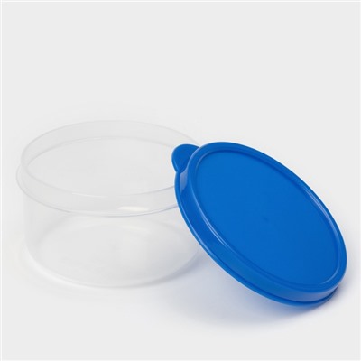 Контейнер для хранения еды Доляна, пищевой, 150 мл, прозрачный, крышка синяя