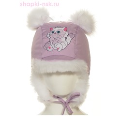 211-З Кошечка Ушанка для девочки (48-50)