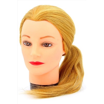 Dewal Голова-манекен тренировочная для парикмахеров 4151-L-408, натуральные волосы, блонд KRISTALLER, 1106279
