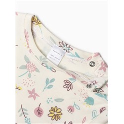 Футболка с длинным рукавом Крошка Я Flower, рост 62-68 см, бежевая