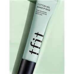 TFIT - БАЗА ПОД МАКИЯЖ С ЭКСТАКТОМ ОБЛЕПИХИ И ГИАЛУРОНОВОЙ КИСЛОТОЙ COTTON VEIL MAKEUP BASE 01 PURE GREEN, 30 МЛ