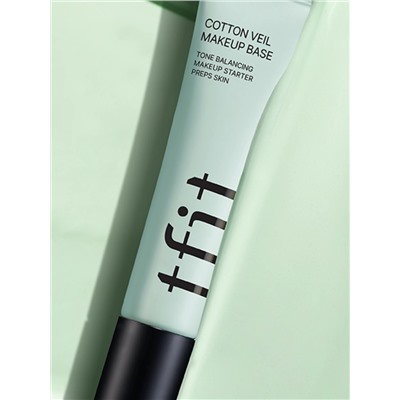 TFIT - БАЗА ПОД МАКИЯЖ С ЭКСТАКТОМ ОБЛЕПИХИ И ГИАЛУРОНОВОЙ КИСЛОТОЙ COTTON VEIL MAKEUP BASE 01 PURE GREEN, 30 МЛ