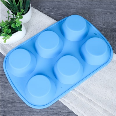 Форма для выпечки 6 ячеек силиконовая Пирамидки 3 см / HL-090 /уп 200/ 0,12/ 28*18*3,3