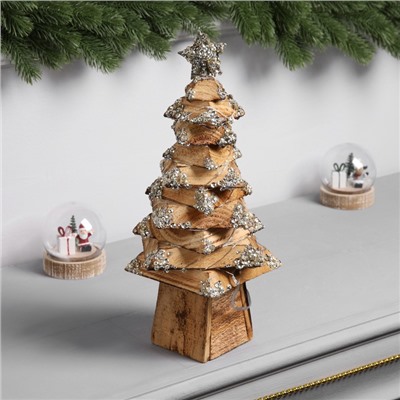 Фигура деревянная «Ёлочка», 33×17×17 см, 50 LED, батарейки AAx2 (не в комплекте), свечение теплое белое