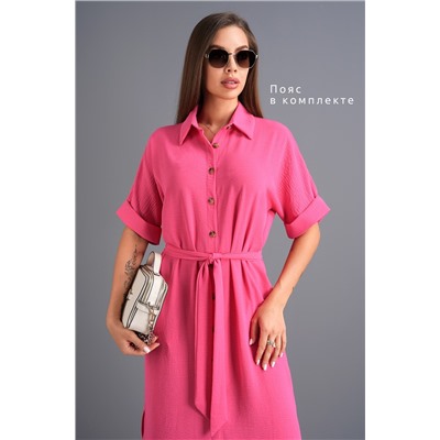 Женское платье-рубашка из ткани-жатка Happyfox
