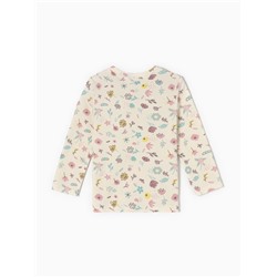 Футболка с длинным рукавом Крошка Я Flower, рост 62-68 см, бежевая