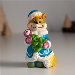 Фигурка полистоун «Лиса снегурочка с ёлочкой», 4.5×4.5×8.5 см
